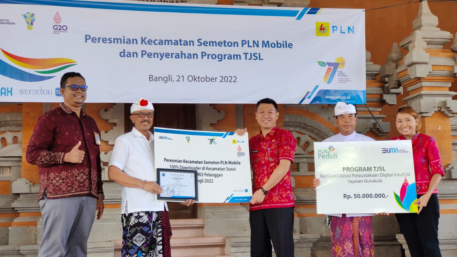 Acara peresmian kecamatan susut sebagai kecamatan Semeton PLN mobile