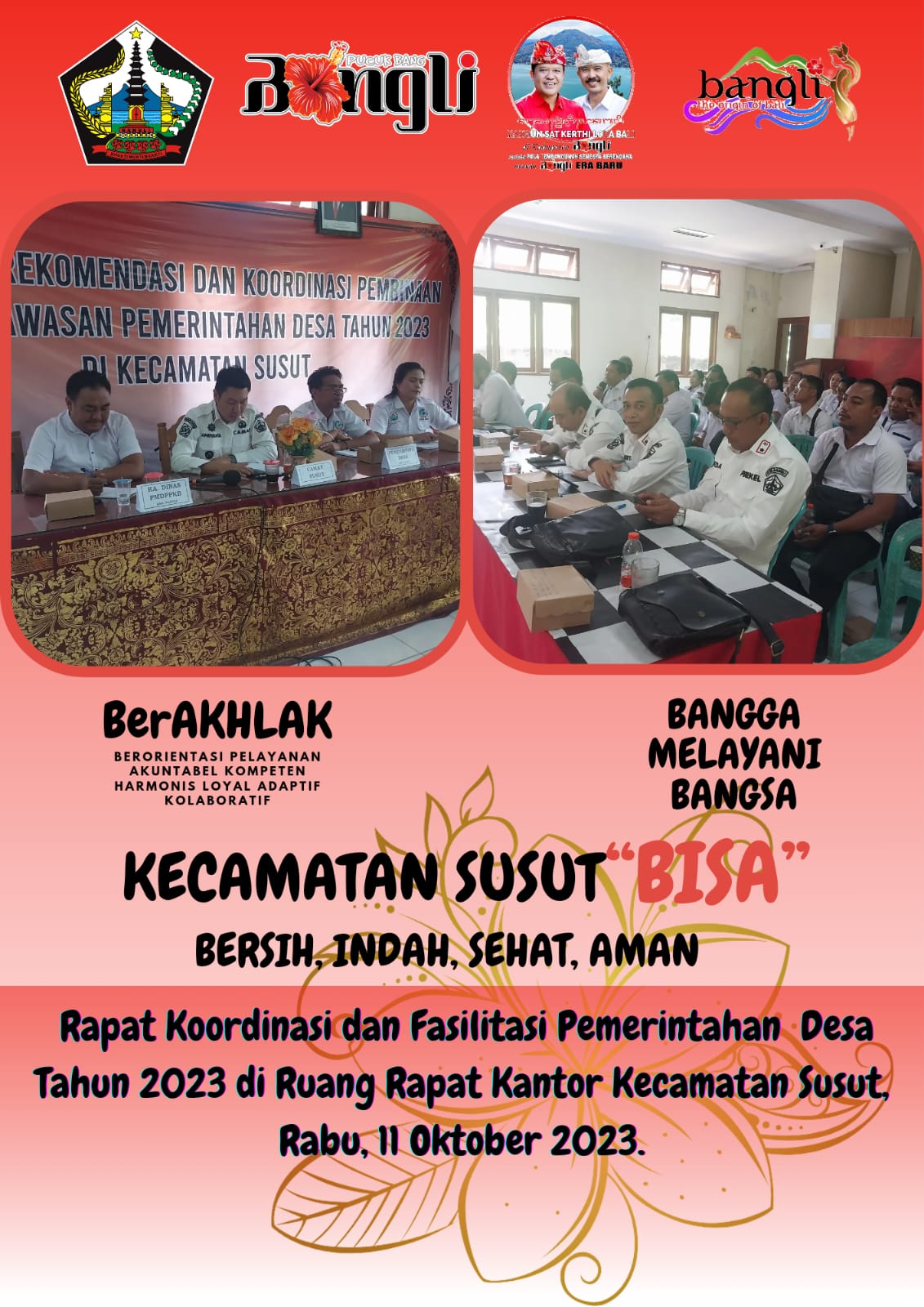 Camat Susut Bersapa# Bersinergi Untuk Menyapa# Rapat Koordinasi dan Fasilitas Pemerintahan Desa Tahu